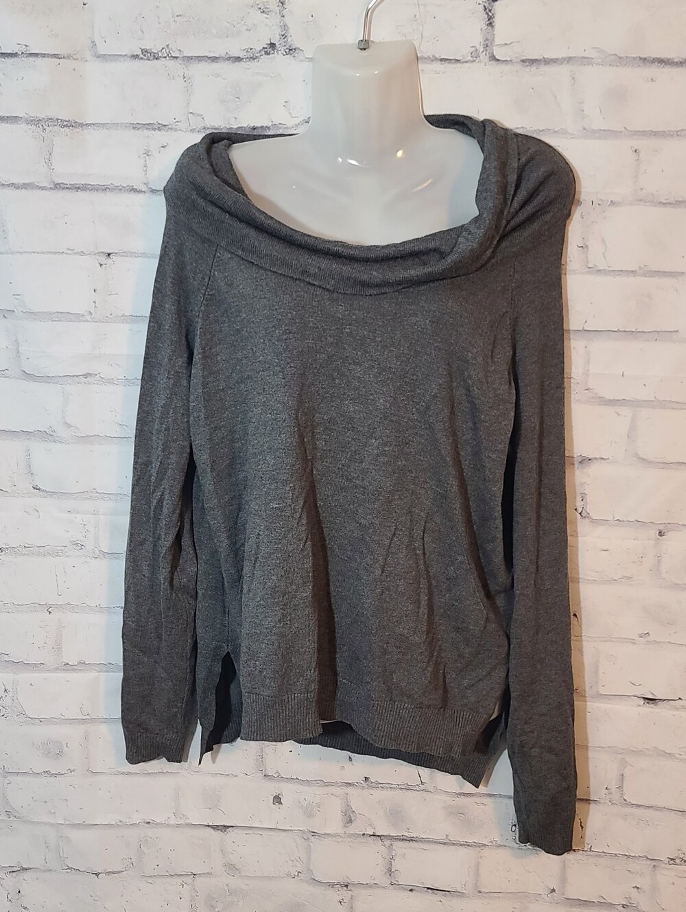 Cyrus Gray Off Shoulder Sweater